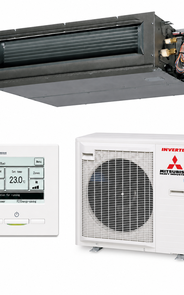 Mitsubishi Heavy Industries 12.5 kW ducted air conditioner indoor and outdoor units
