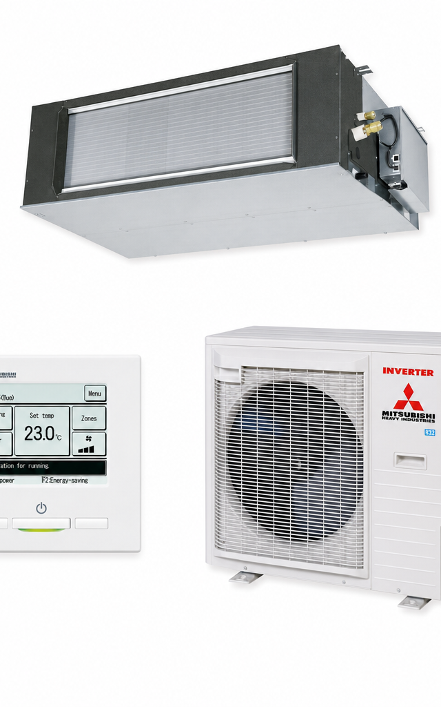 Mitsubishi Heavy Industries 12.1 kW ducted air conditioner indoor and outdoor units