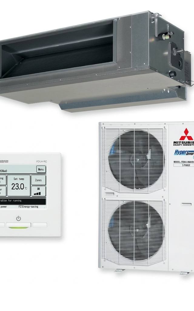 Mitsubishi Heavy Industries 14 kW three-phase ducted air conditioner indoor and outdoor units
