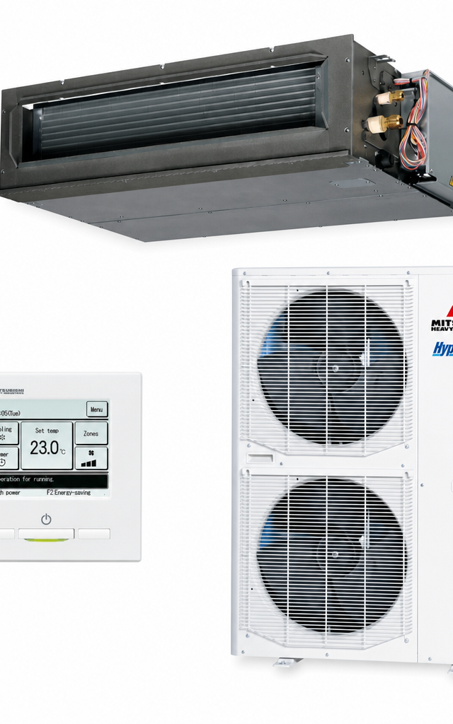 Mitsubishi Heavy Industries 14 kW ducted air conditioner indoor and outdoor units