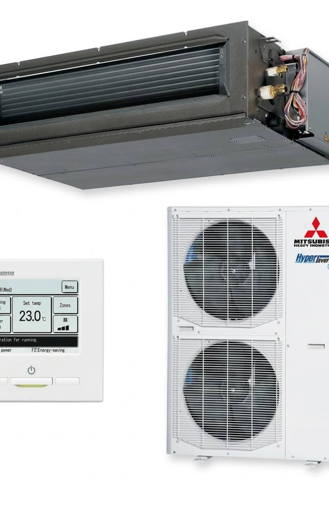 Mitsubishi Heavy Industries 20 kW three-phase ducted air conditioner indoor and outdoor units