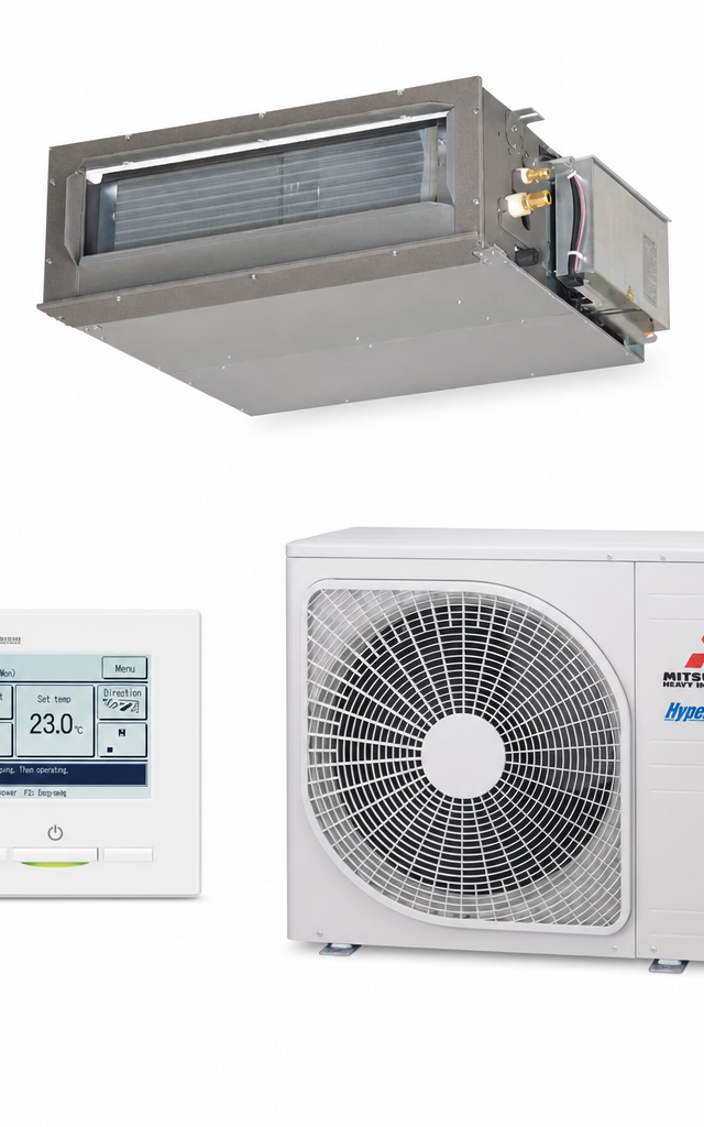 Mitsubishi Heavy Industries 5 kW ducted air conditioner indoor and outdoor units