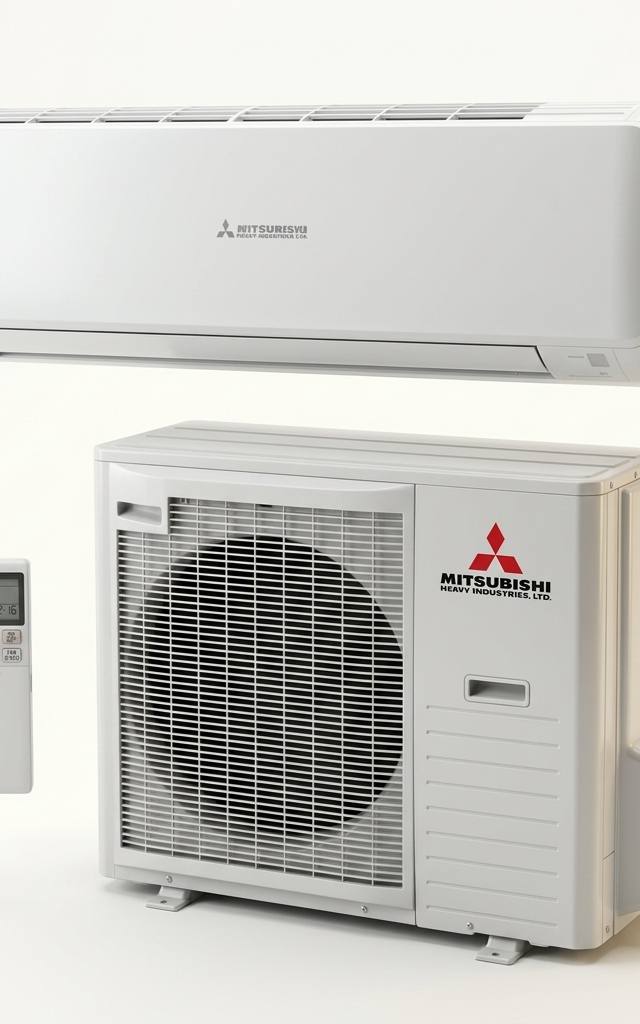 Mitsubishi Heavy Industries 7.1 kW split system air conditioner indoor and outdoor units