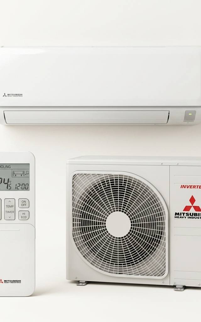 Mitsubishi Heavy Industries 2.5 kW split system air conditioner indoor and outdoor units