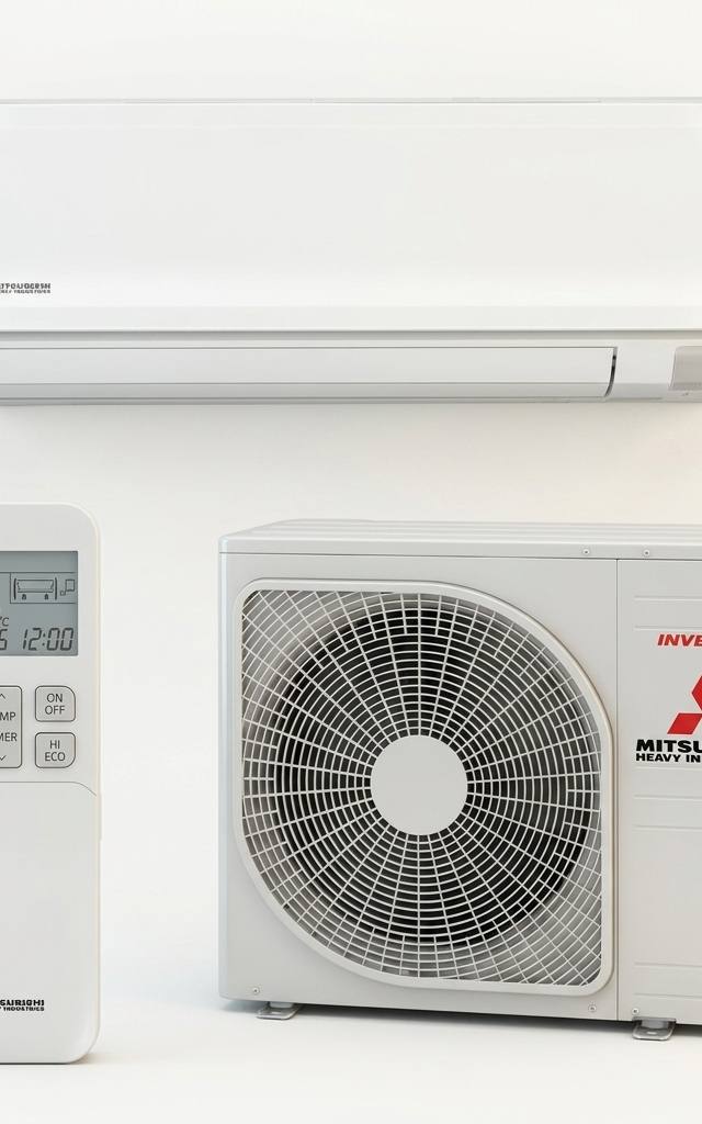 Mitsubishi Heavy Industries 2 kW split system air conditioner indoor and outdoor units