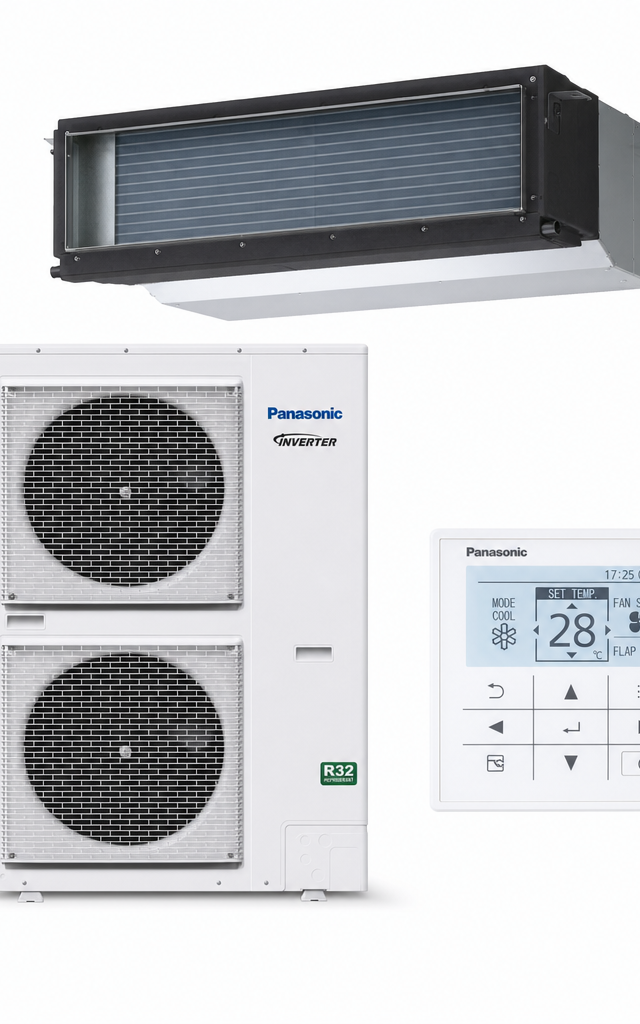Panasonic 10 kW ducted air conditioner indoor and outdoor units