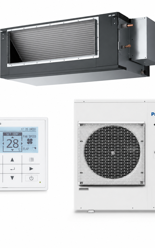 Panasonic 10 kW ducted air conditioner indoor and outdoor units