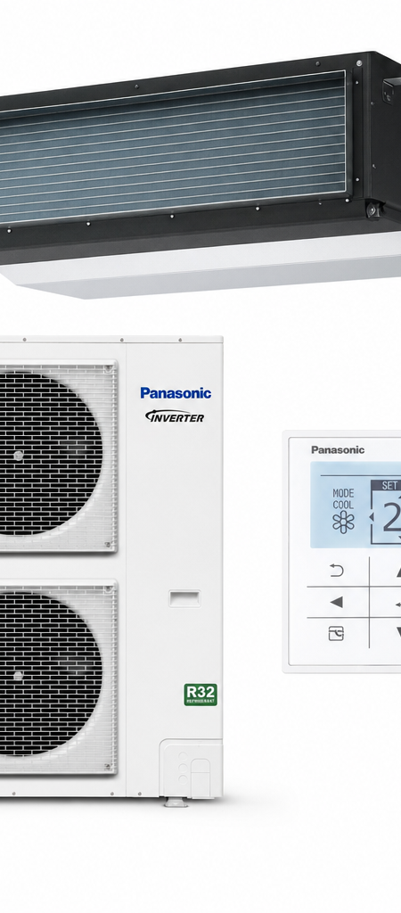 Panasonic 12.5 kW ducted air conditioner indoor and outdoor units