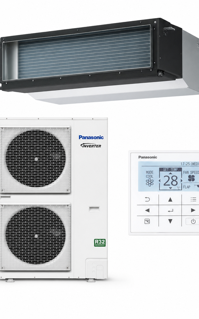 Panasonic 12.5 kW ducted air conditioner indoor and outdoor units