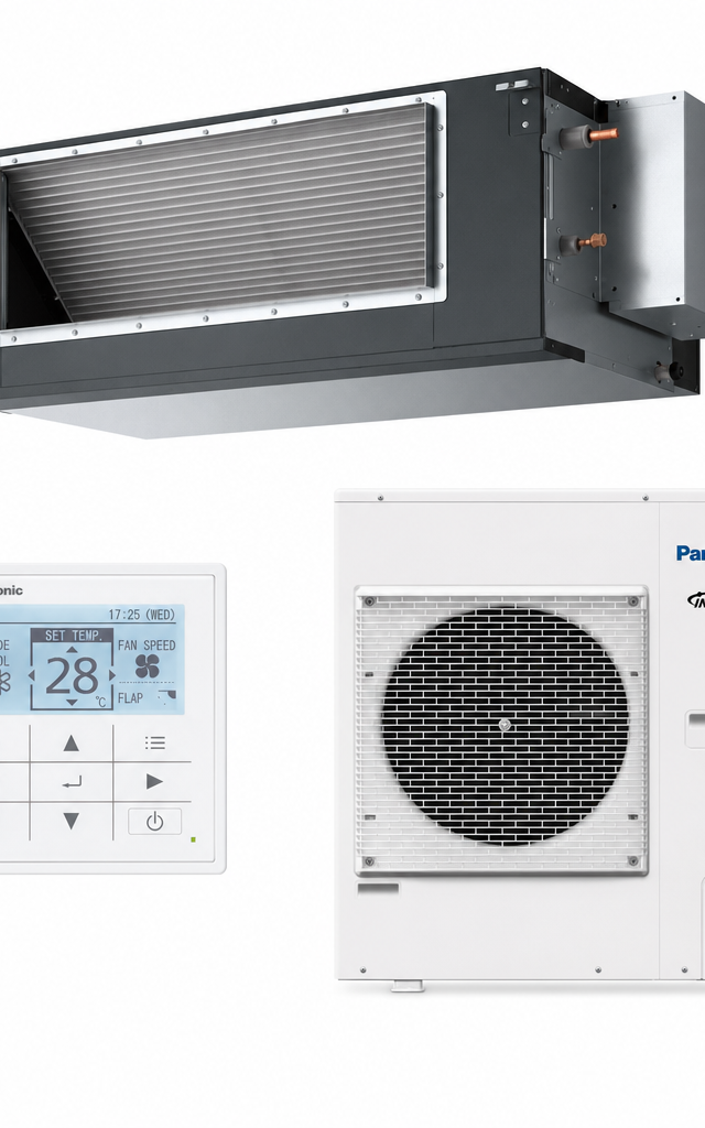 Panasonic 12.5 kW ducted air conditioner indoor and outdoor units