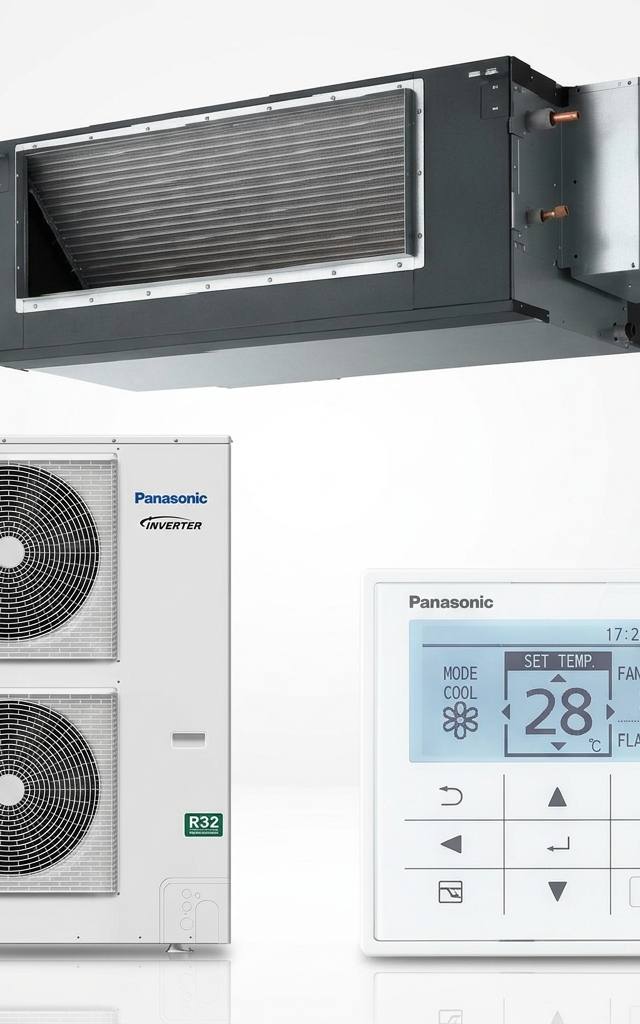 Panasonic 12.5 kW ducted air conditioner indoor and outdoor units