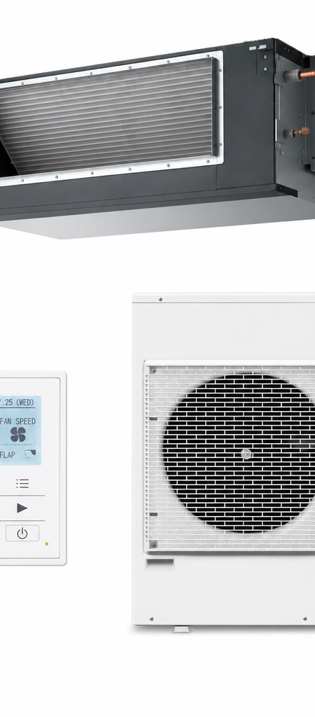 Panasonic 14 kW ducted air conditioner indoor and outdoor units