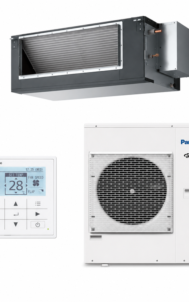 Panasonic 14 kW ducted air conditioner indoor and outdoor units