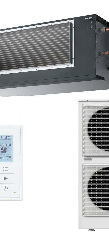 Panasonic 18 kW three-phase ducted air conditioner indoor and outdoor units