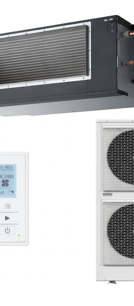 Panasonic 22.4 kW three-phase ducted air conditioner indoor and outdoor units