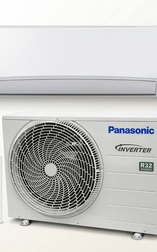 Panasonic 3.5 kW split system air conditioner indoor and outdoor units