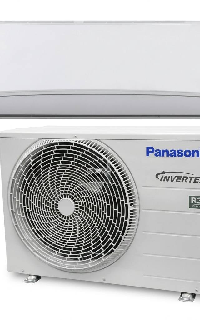 Panasonic 8 kW split system air conditioner indoor and outdoor units
