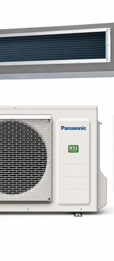 Panasonic ducted air conditioner indoor and outdoor units