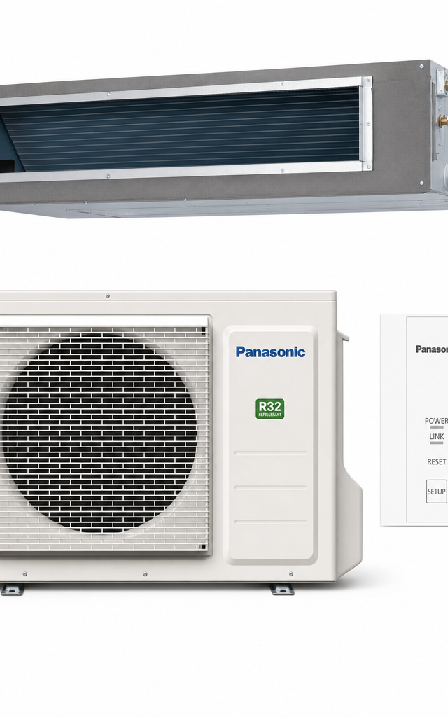 Panasonic ducted air conditioner indoor and outdoor units