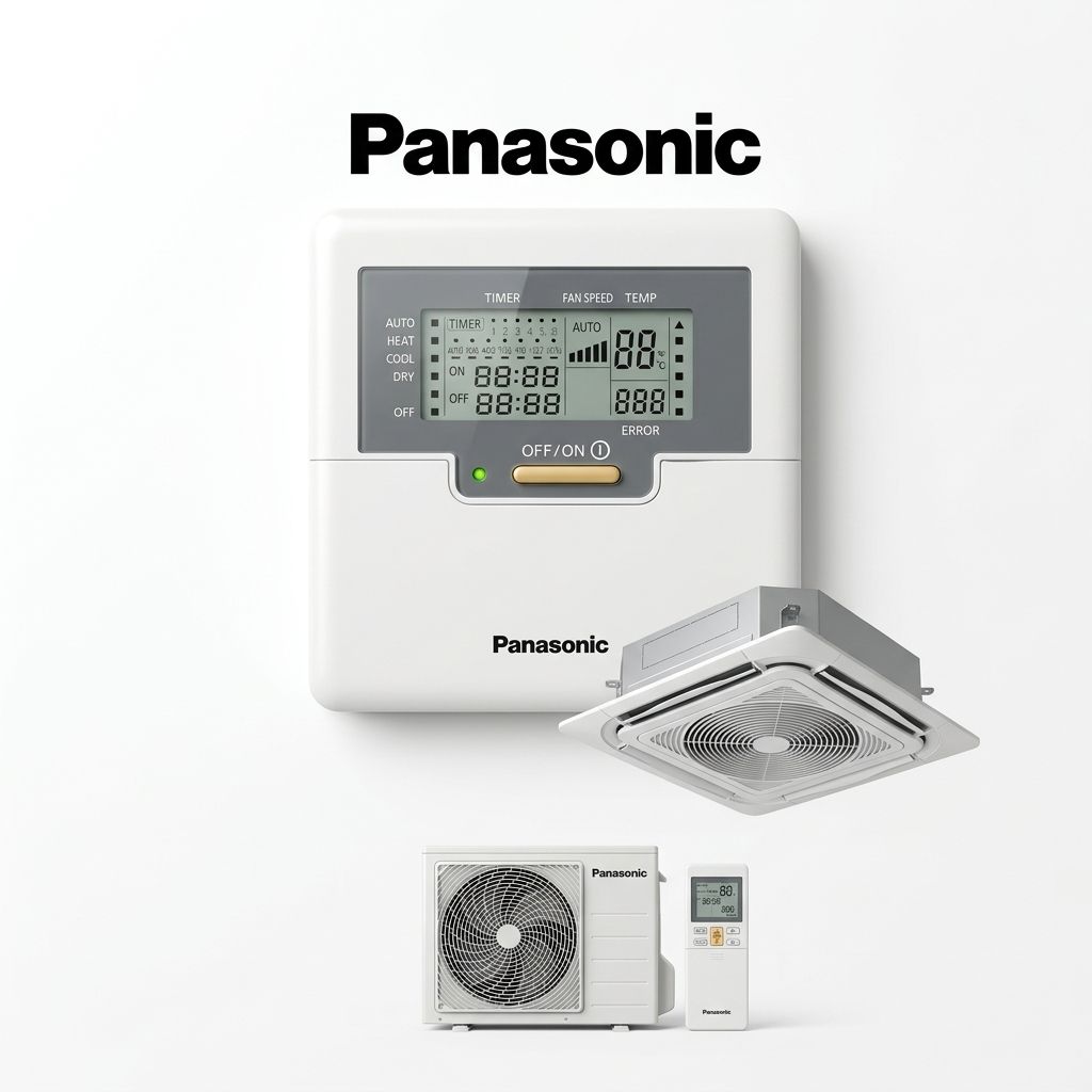Panasonic cassette air conditioner indoor and outdoor units