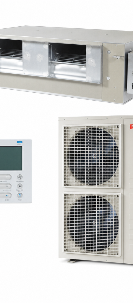 Rinnai 12 kW ducted air conditioner indoor and outdoor units