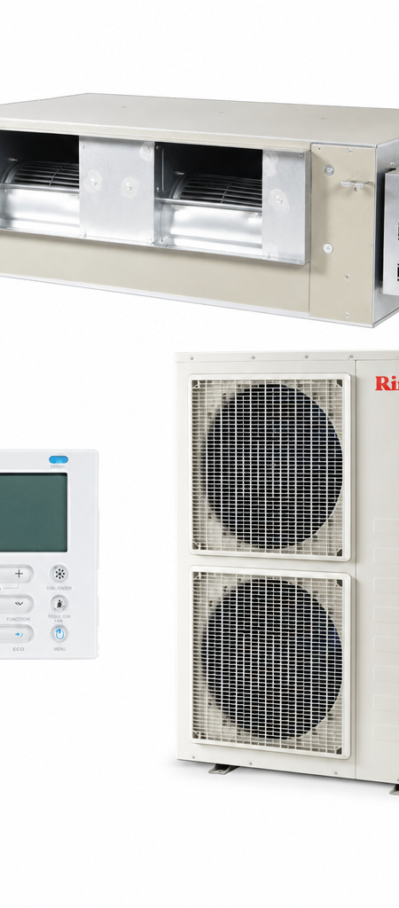 Rinnai 14 kW ducted air conditioner indoor and outdoor units