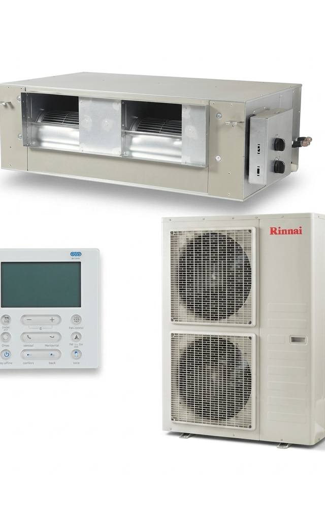 Rinnai 17 kW ducted air conditioner indoor and outdoor units