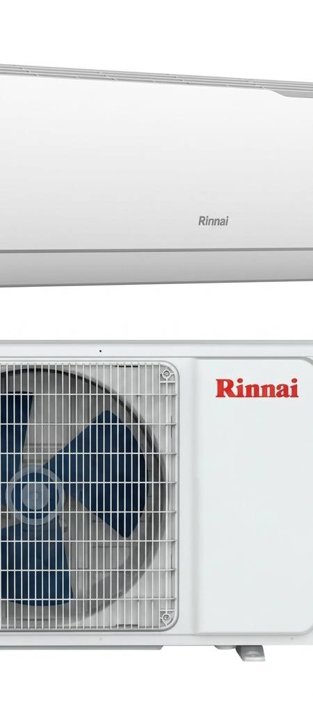 Rinnai 2.5 kW split system air conditioner indoor and outdoor units