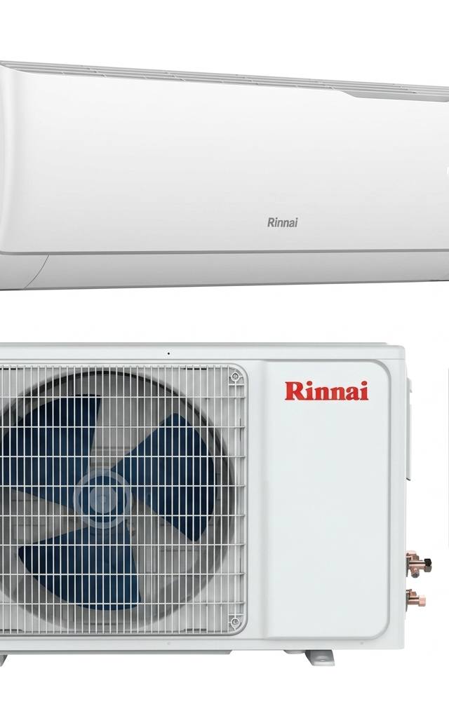 Rinnai 2.5 kW split system air conditioner indoor and outdoor units