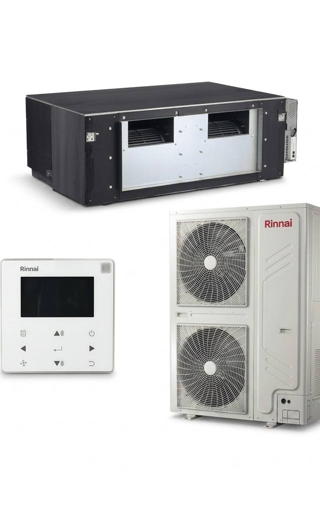 Rinnai 24 kW three-phase ducted air conditioner indoor and outdoor units