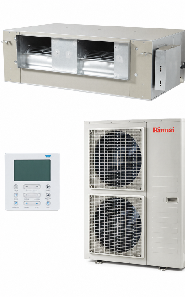 Rinnai 7 kW ducted air conditioner indoor and outdoor units