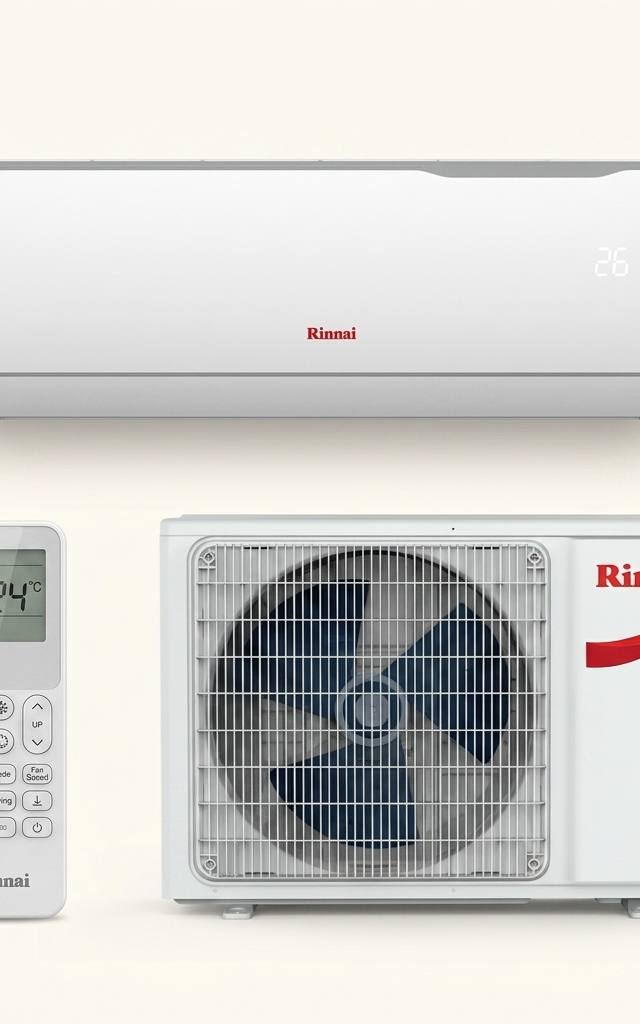 Rinnai 8 kW split system air conditioner indoor and outdoor units