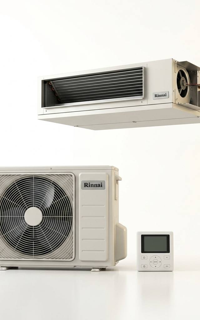 Rinnai ducted air conditioner indoor and outdoor units