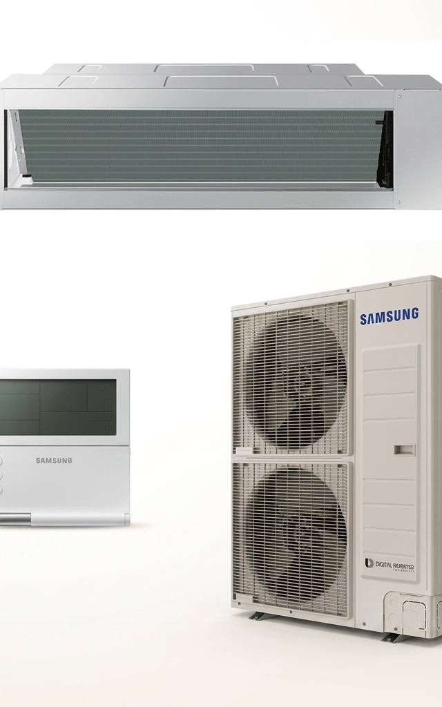 Samsung 12.5 kW three-phase ducted air conditioner indoor and outdoor units