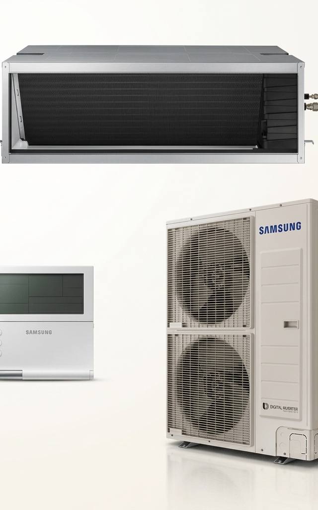 Samsung 18 kW three-phase ducted air conditioner indoor and outdoor units