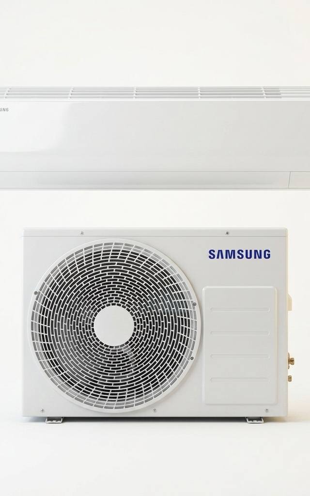 Samsung 2.5 kW split system air conditioner indoor and outdoor units