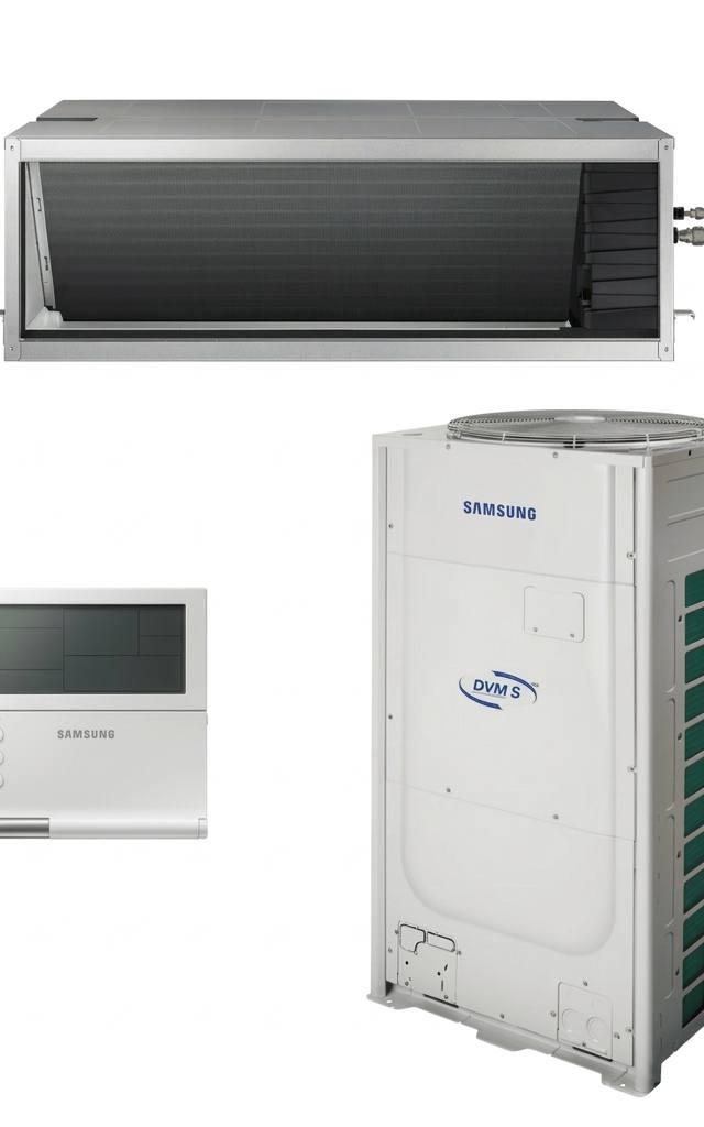 Samsung 20 kW three-phase ducted air conditioner indoor and outdoor units