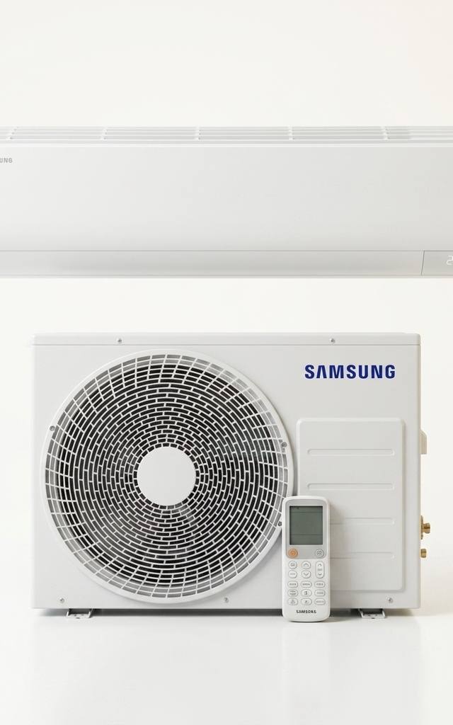 Samsung 8 kW split system air conditioner indoor and outdoor units