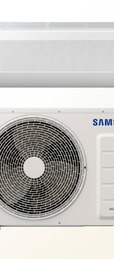 Samsung 2.5 kW split system air conditioner indoor and outdoor units