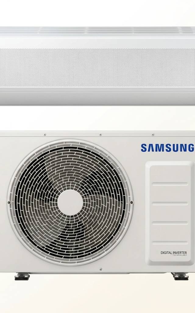 Samsung 2.5 kW split system air conditioner indoor and outdoor units