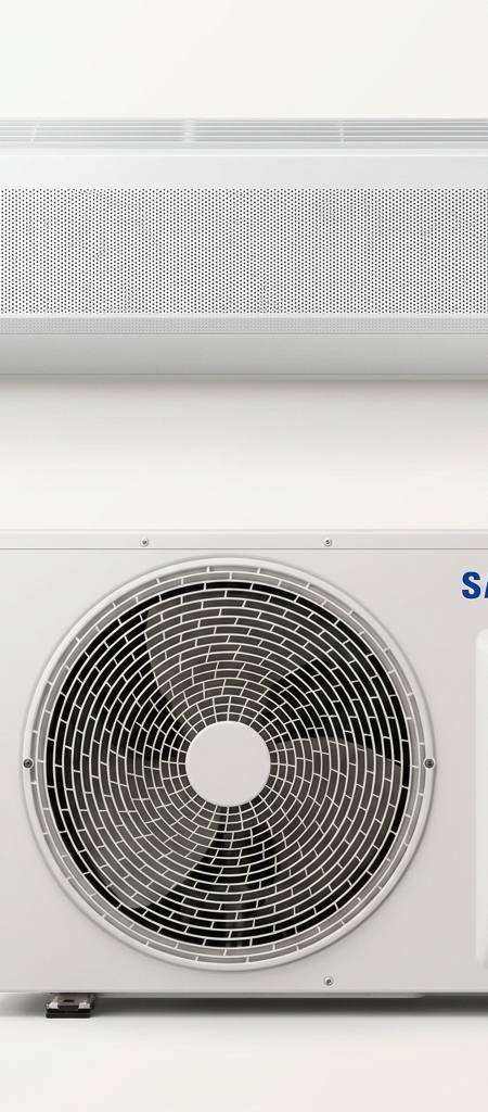 Samsung 5.0 kW split system air conditioner indoor and outdoor units