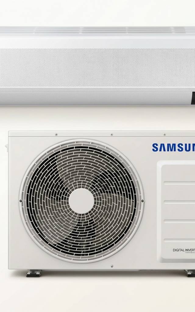 Samsung 6.8 kW split system air conditioner indoor and outdoor units