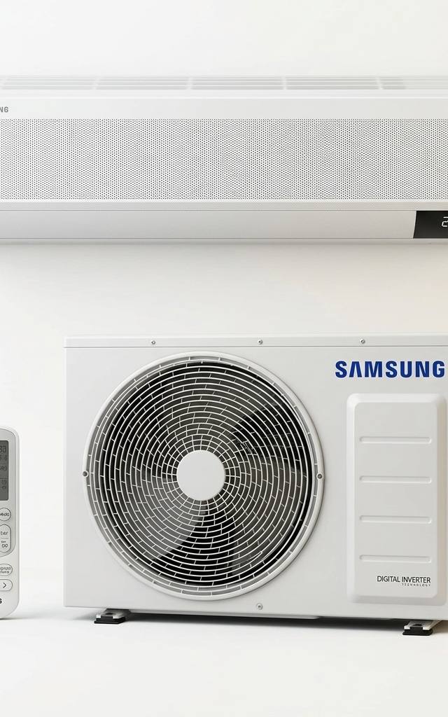 Samsung 8 kW split system air conditioner indoor and outdoor units