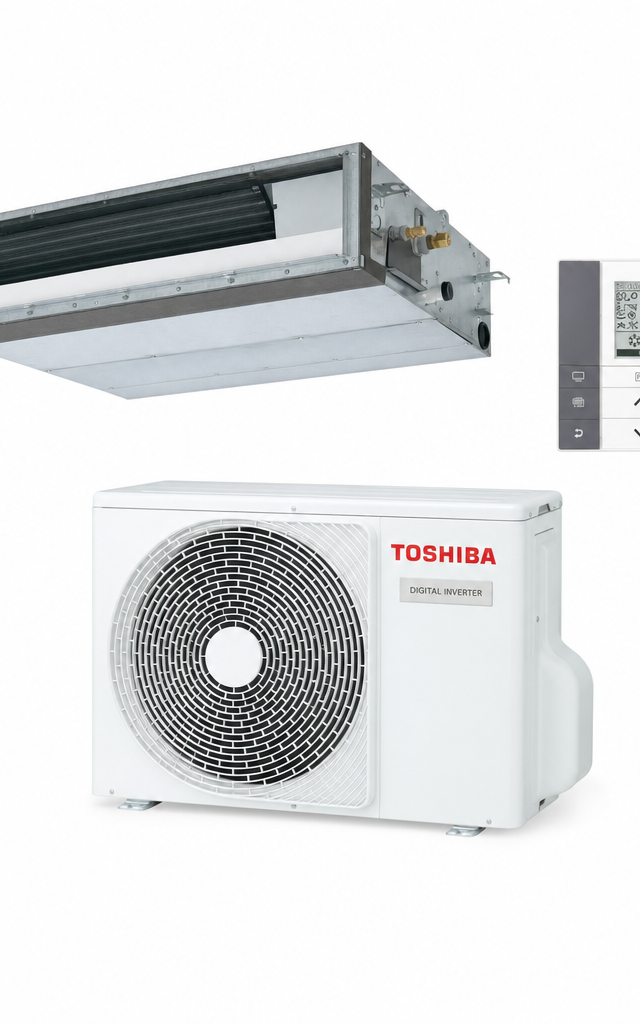 Toshiba 12.5 kW ducted air conditioner indoor and outdoor units