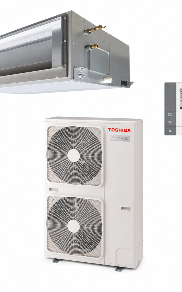 Toshiba 14 kW ducted air conditioner indoor and outdoor units