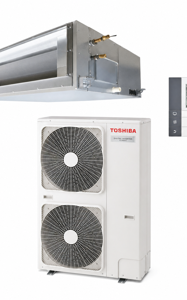 Toshiba 14 kW ducted air conditioner indoor and outdoor units
