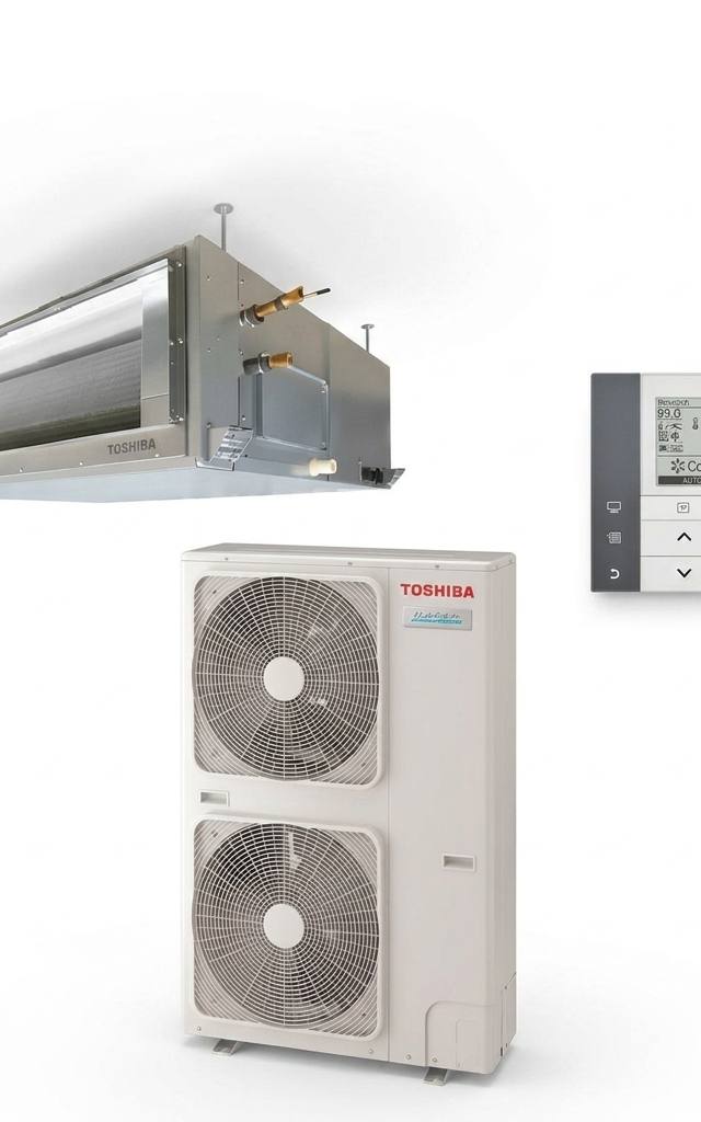 Toshiba 20 kW three-phase ducted air conditioner indoor and outdoor units