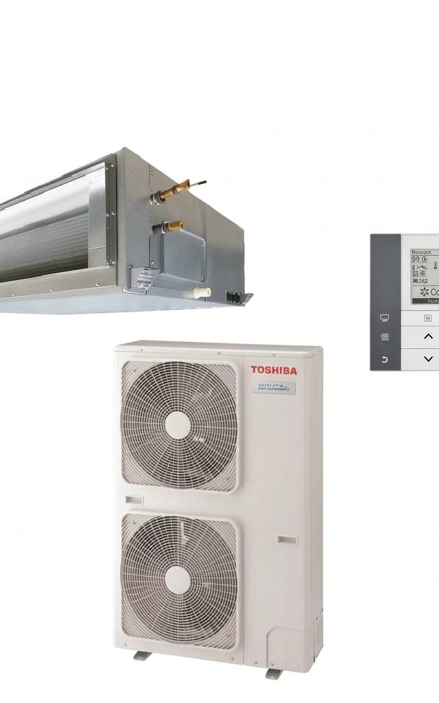 Toshiba 24 kW three-phase ducted air conditioner indoor and outdoor units