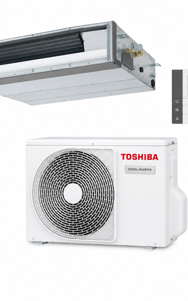 Toshiba 5 kW ducted air conditioner indoor and outdoor units